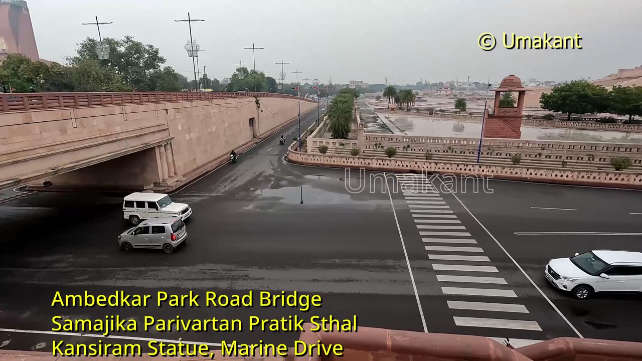 Gomti River Bridge, Samajika Parivartan, Kanshiram Statue, Marine Drive