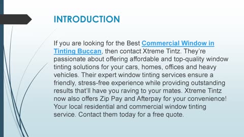 Best Commercial Window in Tinting Buccan