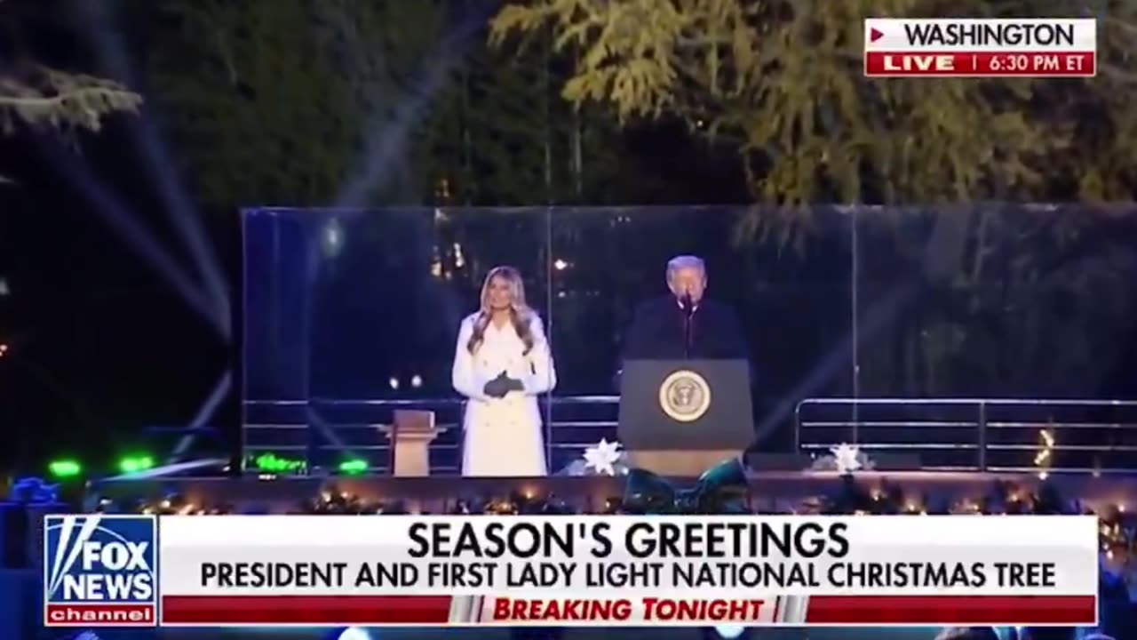 WOW: Massive Cheers as Trump & First Lady Melania Light the Christmas Tree