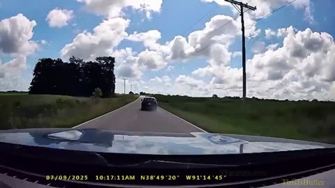 Dashcam shows when an SUV loses control and rolls over into a cornfield during pursuit