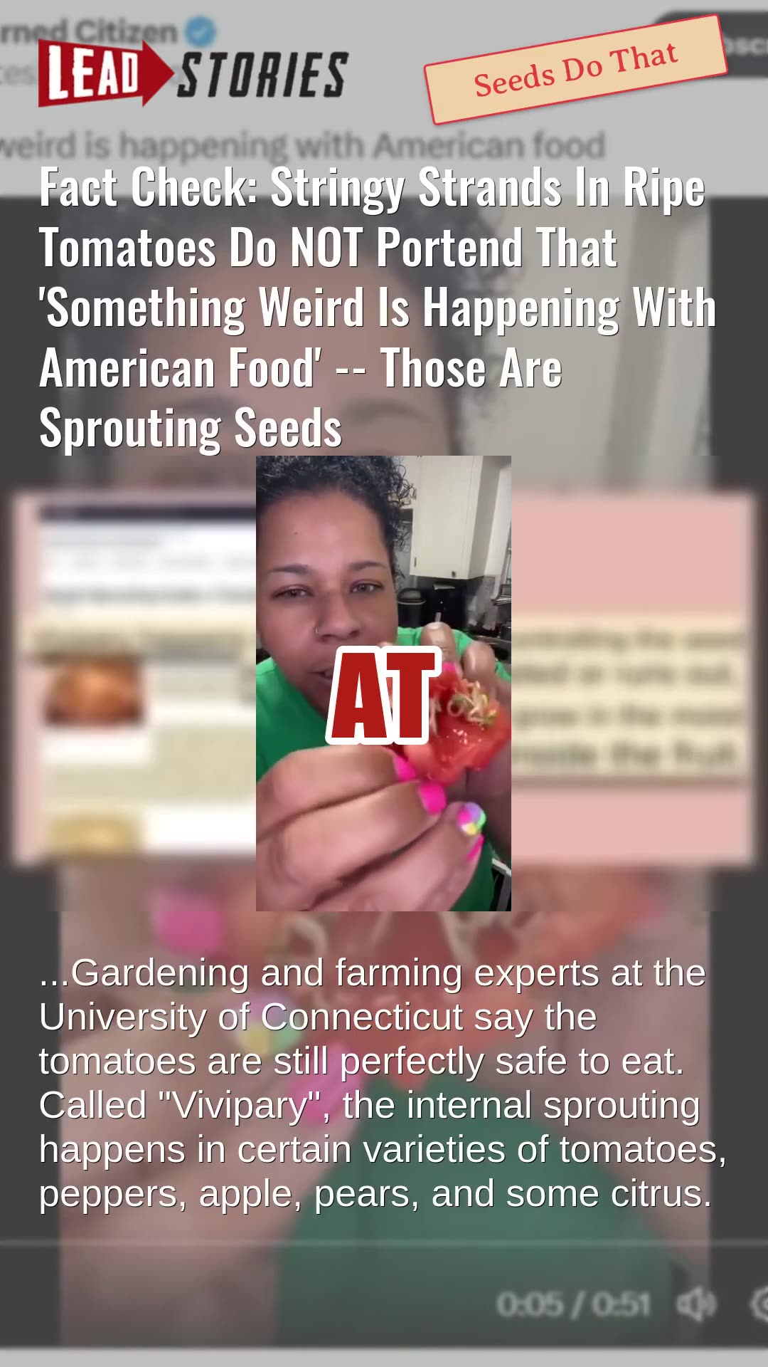 Fact Check: Stringy Strands In Ripe Tomatoes Are Sprouting Seeds