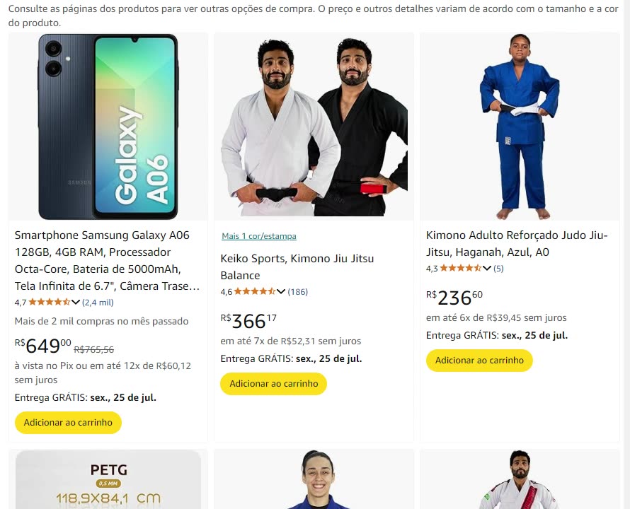 Smartphone Samsung Galaxy A06 128GB, 4GB RAM, Processador a0