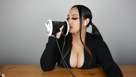 ASMR Big Tits Brunette Solo Mouth Sounds