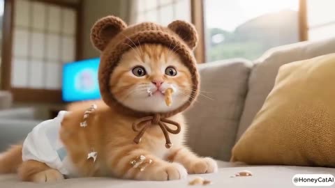Kitten Cries and Pouts on First Day of School, Ginger Sister Comforts Him with Love