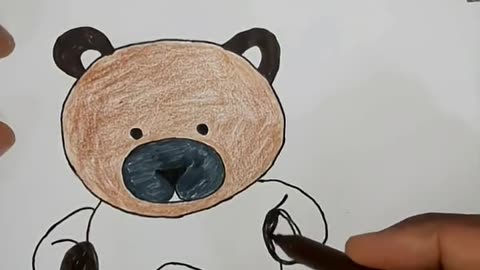 How to color Teddy Bear 🐻✍ #art #drawing #coloring #short