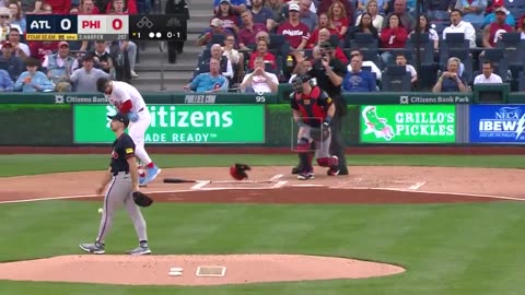 Atlanta Braves Spencer Strider hits Philadelphia Phillies Bryce Harper in the elbow, exits game