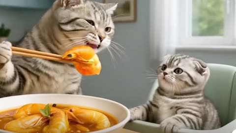 Mama Cat & Kitten Harvest Corn and Makes Tiger Hat For Kittens At Home 🐾🧶🌽