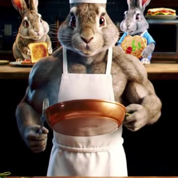 Gourmet Chef Rabbit Cooking Steak