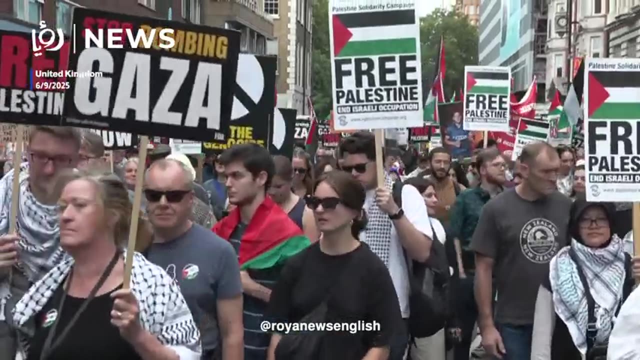Protest in London in support of Palestinians