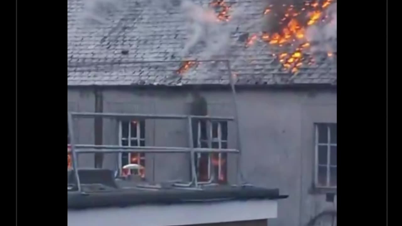 18th century Church on fire in port talbot uk