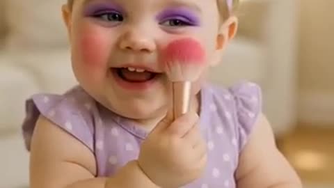 This Baby Slays Her First Makeup Look!