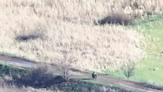 Russian Soldier Wearing Chinese Raincoat is Rocked by Ukrainian Drone