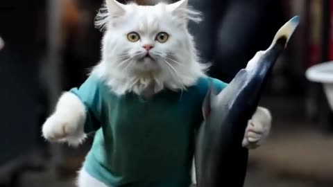 Cat Steals Fish at Market 🐱🐟💨 | Funny AI Short