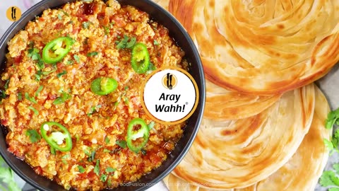 Anda keema or lacha pratha