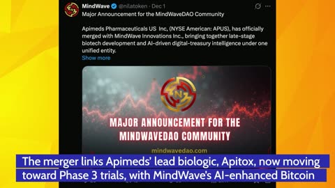 Apimeds and MindWave Merge to Fuse Biotech and AI-Powered Digital Treasury