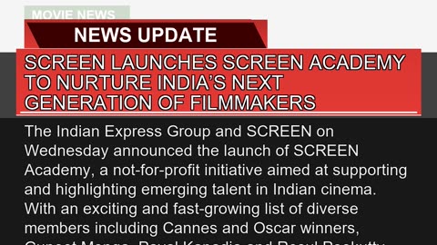 Screen Launches Screen Academy to Nurture Indias