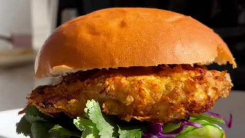 Crispy thai chicken burgers