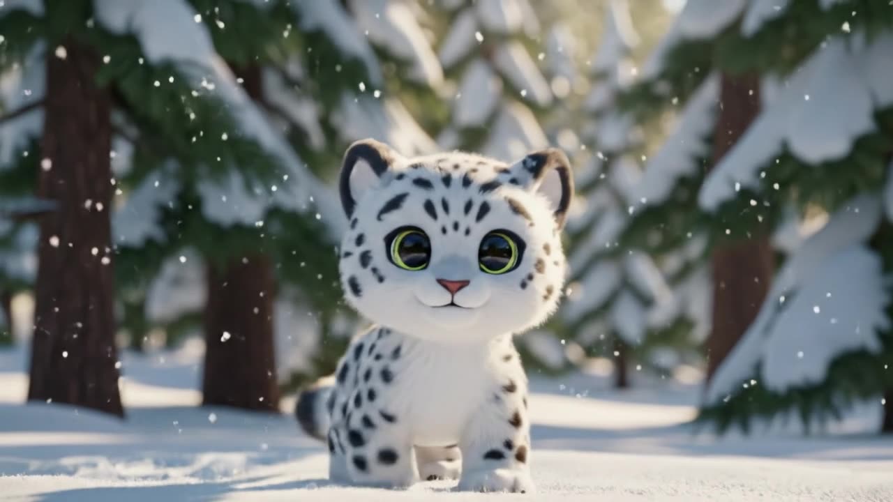 Little Snow Tiger wolking along