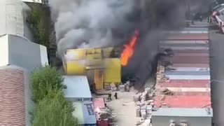 🔥 Industrial zone on fire in Kotelniki near Moscow