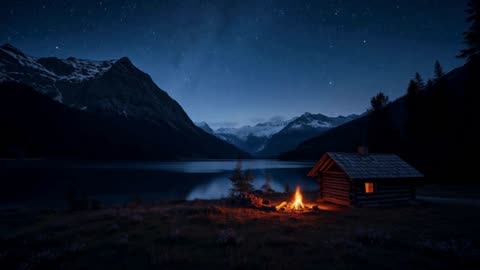 432 Hz Frequency with Campfire and Ambient Music for Deep Relaxation