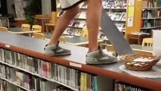 🤪🛹 Skateboarding on Bookshelves... What Could Go Wrong? | FunFM