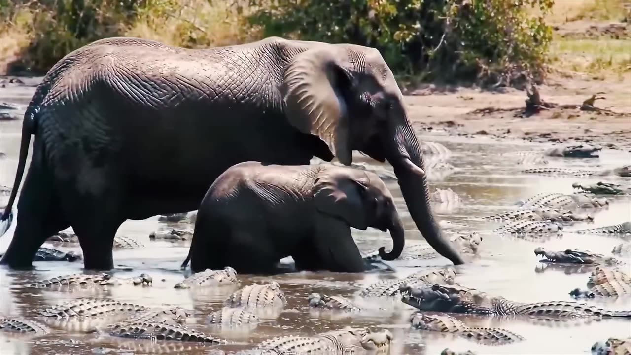 Can This Baby elephant Survive an Army of Crocodiles