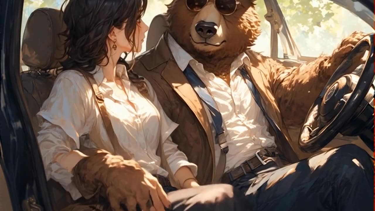 Bear with girlfriend
