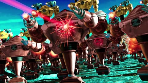 Toy Story 2 Zurgbots Being Hit by Lasers
