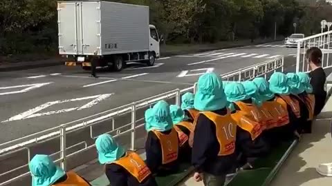 public school indoctrination on road safety in japan..