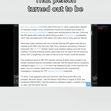 DHS Agents at Butler Rally Were Led by an FBI Domestic Terrorism Squad Member