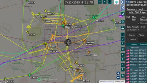 Bank of Utah - Air Plane Traffic over Phoenix AZ time lapsed - July 22 2025 -