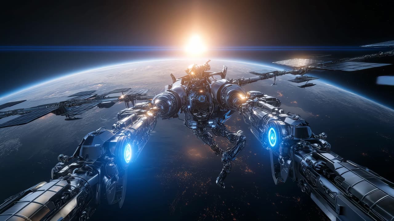 Robots performing maintenance work on solar panels