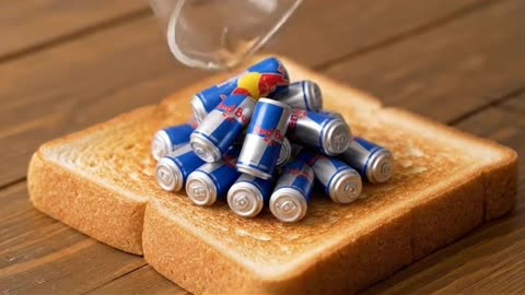 Mini energy drinks + toast = perfection