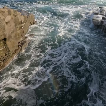 Explosive Two Waves Hitting the Shore Wall #waves #slowmotion #wild