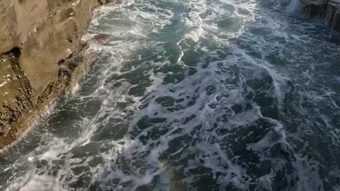 Explosive Two Waves Hitting the Shore Wall #waves #slowmotion #wild