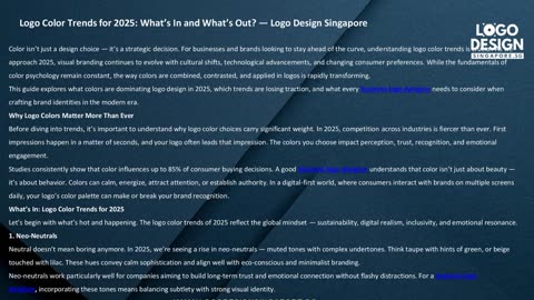 Logo Color Trends for 2025: What’s In and What’s Out? — Logo Design Singapore