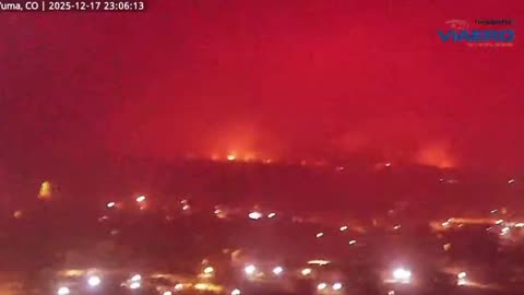 Yuma, CO 25 miles west of Wray. You can see the glow from nearby fires, wind rocking the camera