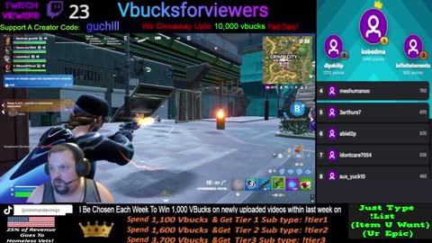 Giving Away 10,000 VBucks+ / Playing Fortnite with Viewers!