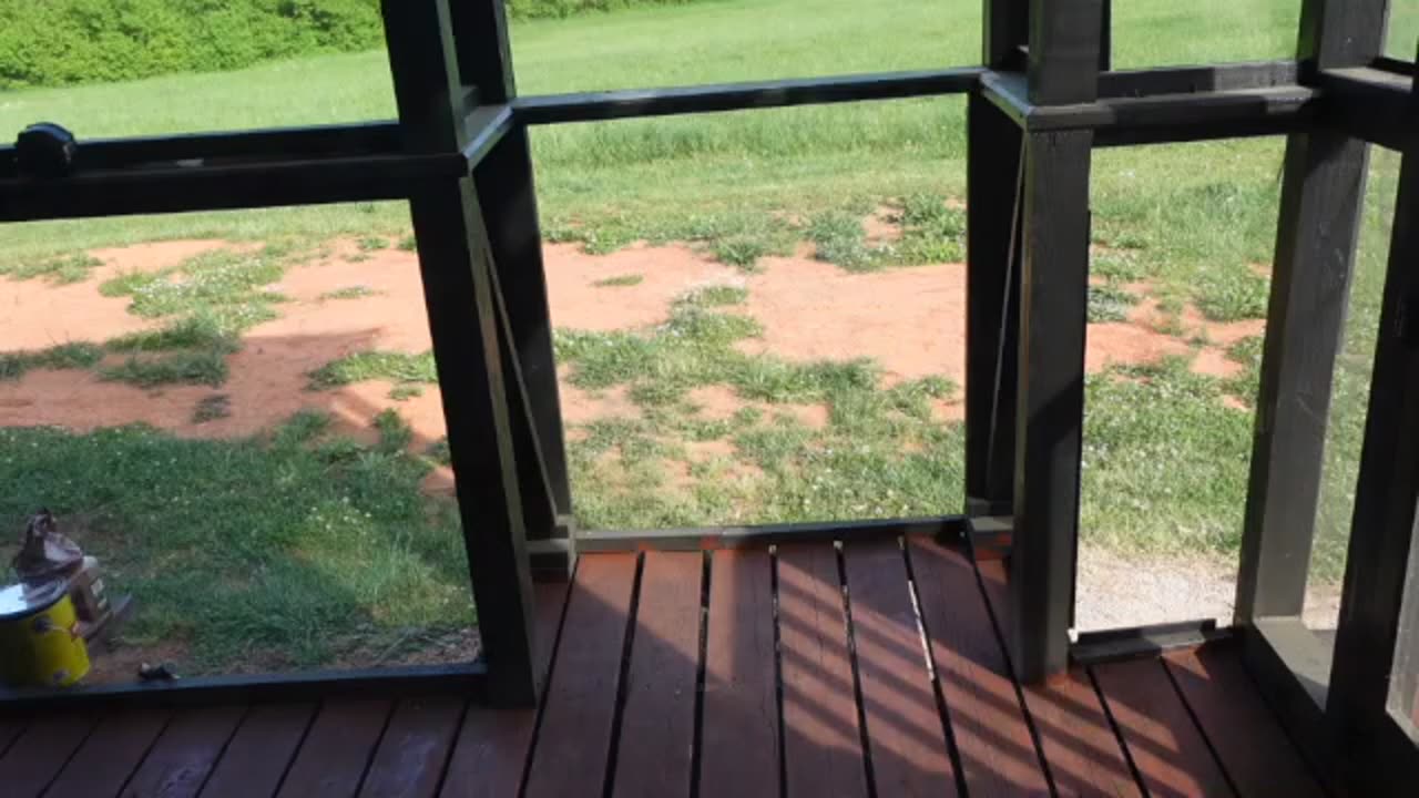 Front Screened Porch Super Stained. Screened Between The Slats. Truck Not Between The Ditches... 25