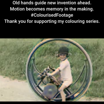 1927 Child Motor Wheel Test with Adult #ColourisedHistory