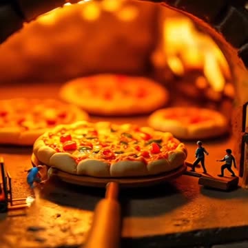 MINIATURE PEOPLE MAKING A PIZZA HUT!!