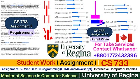 Client Work (Assignment ) | CS 733 Assignment 5 Full WebGL 2.0 Project |University of Regina