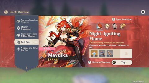 Night - Igniting Flame - Genshin Impact - Version 5.7