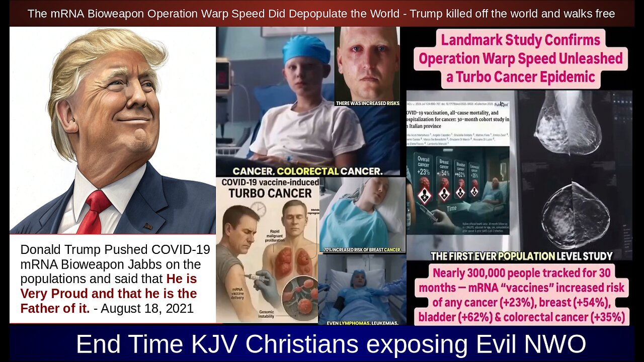 Operation Warp Speed Did Depopulate the World - Trump killed off the world and walks free