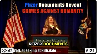 Pfizer Documents Reveal CRIMES AGAINST HUMANITY: Naomi Wolf speaking at Hillsdale