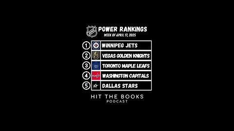 Power Rankings in the NHL for the week of 4/17/2025 as we head into the Stanley Cup Playoffs! 🏆