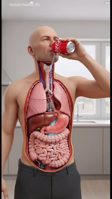 Inside Your Body: 3D Animation of Coca-Cola Digestion & Organ Damage #3danimation #humanbody #3d