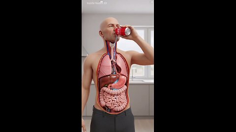 Inside Your Body: 3D Animation of Coca-Cola Digestion & Organ Damage #3danimation #humanbody #3d