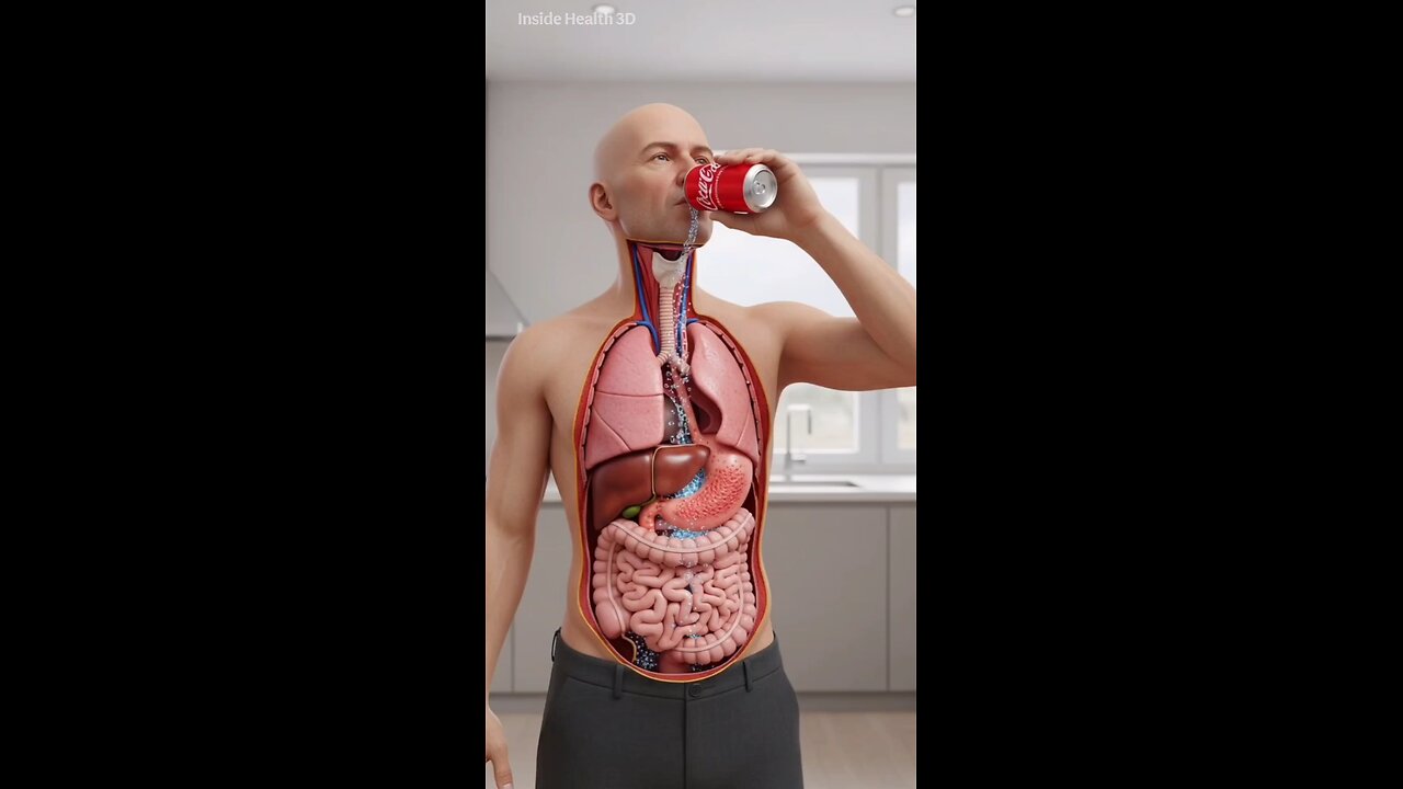 Inside Your Body: 3D Animation of Coca-Cola Digestion & Organ Damage #3danimation #humanbody #3d