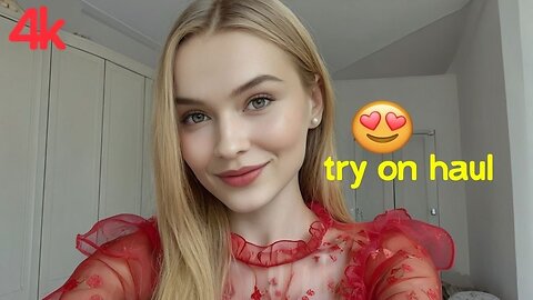 4k red transparent try on haul | micro bikini & transparent lingerie | try on haul lingerie (2025)
